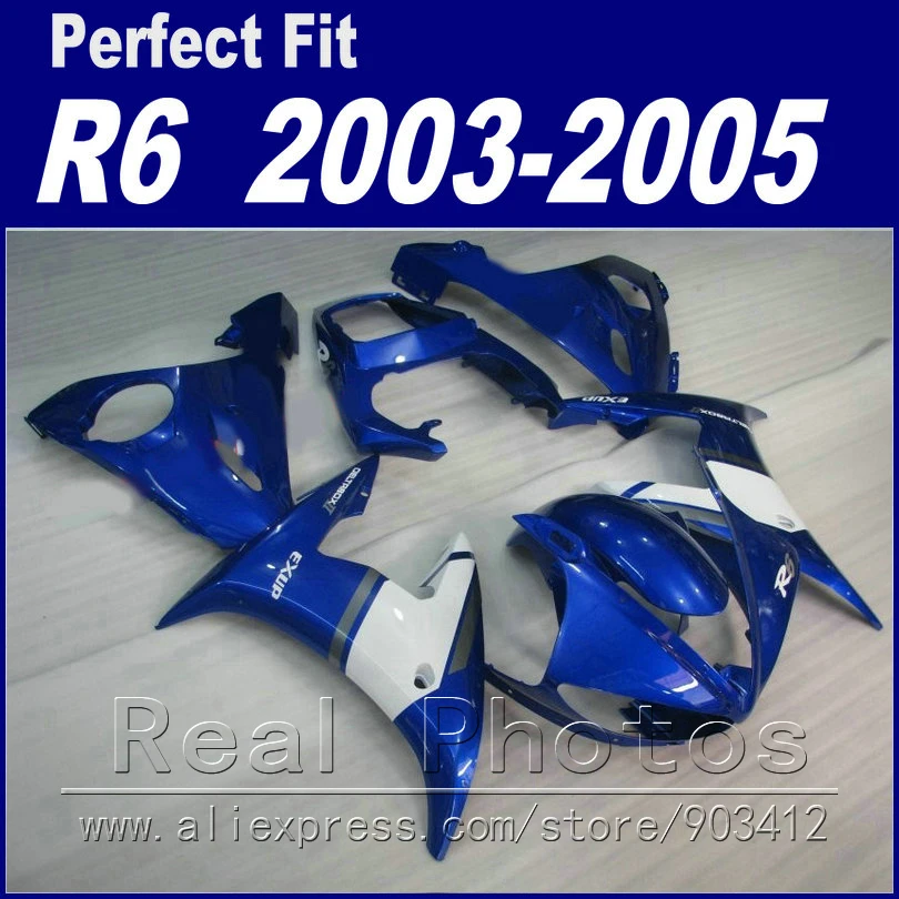 Бесплатный комплект обтекателей для мотоциклов YAMAHA R6 2003 2004 2005 EXUP черные и белые