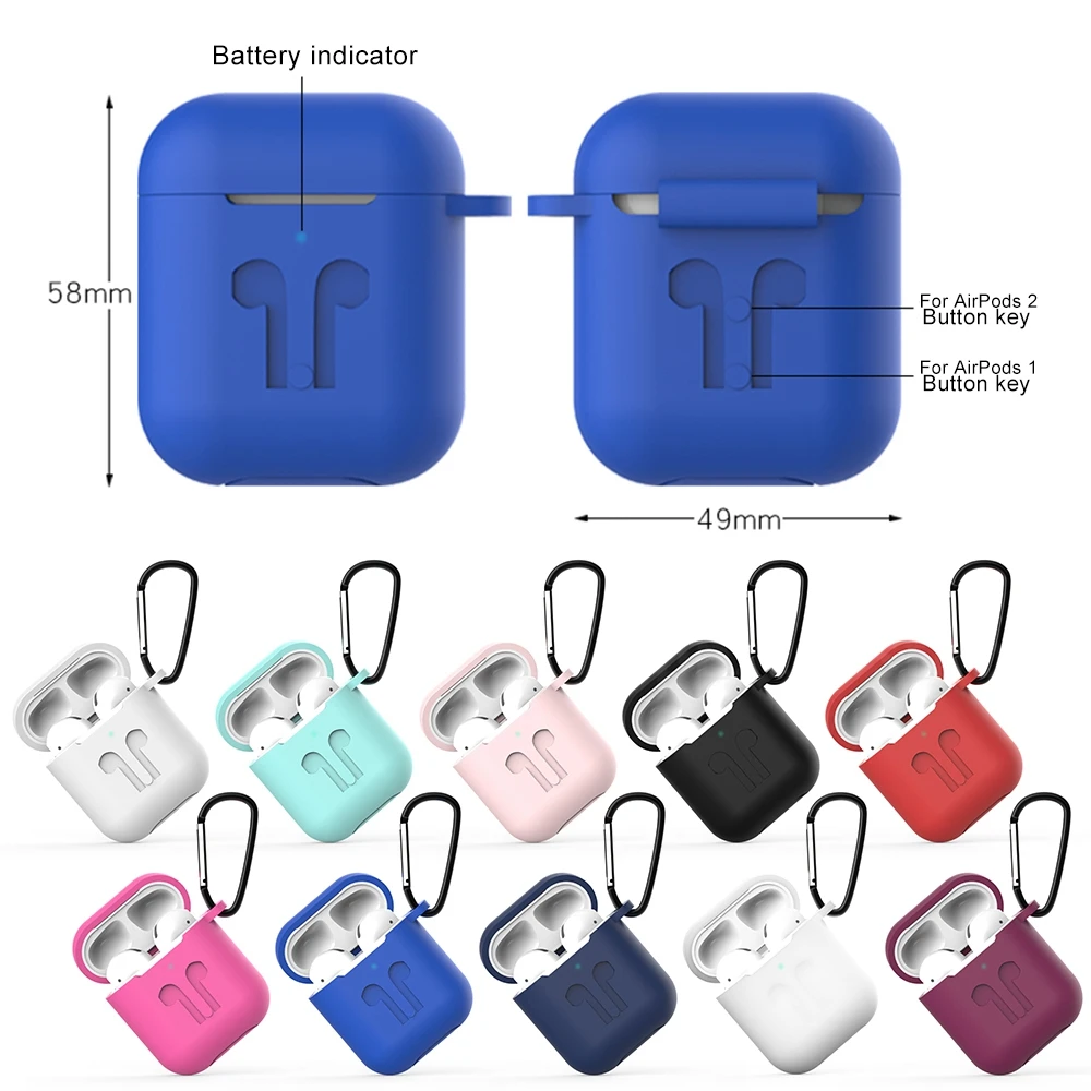 Силиконовый чехол для наушников AirPods Bluetooth-чехол Air Pods аксессуары противоударный