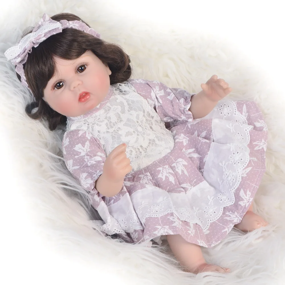 Силиконовые куклы reborn 18 &quot43 см bebes curly hair girl для детей подарок на день рождения