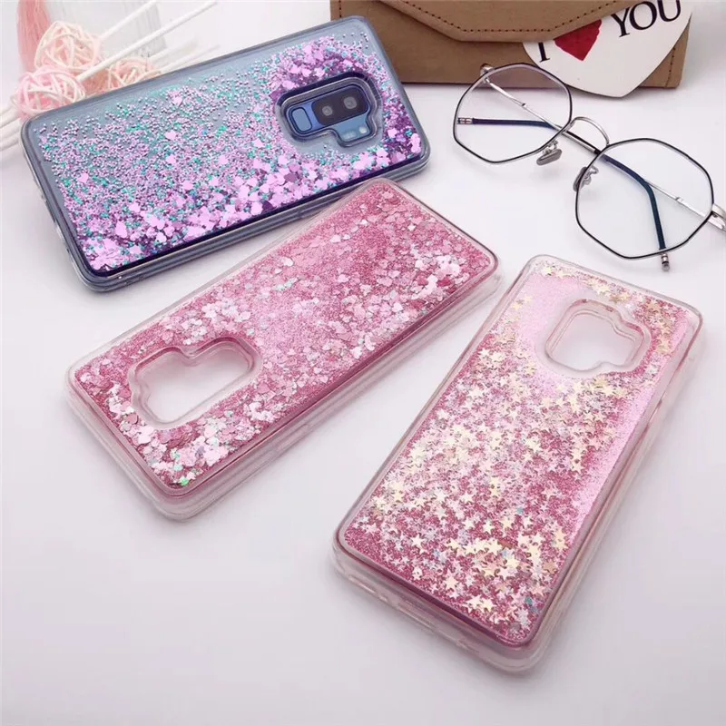 Жидкий чехол для Samsung Galaxy S8 S9 Plus S6 S7 Edge блестящий силиконовый с полным покрытием из