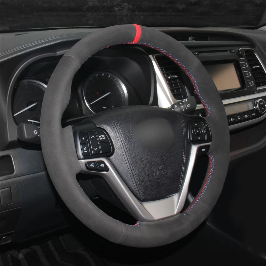 MEWANT черный замшевый чехол рулевого колеса автомобиля для Toyota Highlander 2013-2020 Sienna 2015