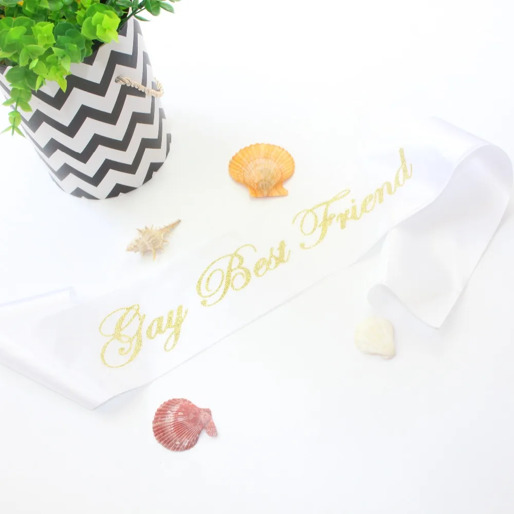 Gay best friend Letter Wedding Bridal Shoulder Straps Team Favor Etiquette Sash Events Supplies | Дом и сад