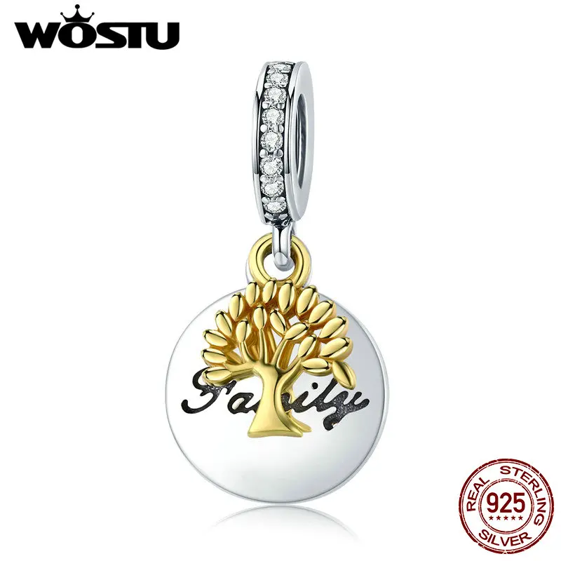 WOSTU 2020 Новинка 100% Стерлинговое Серебро 925 пробы модное дерево жизни позолоченные