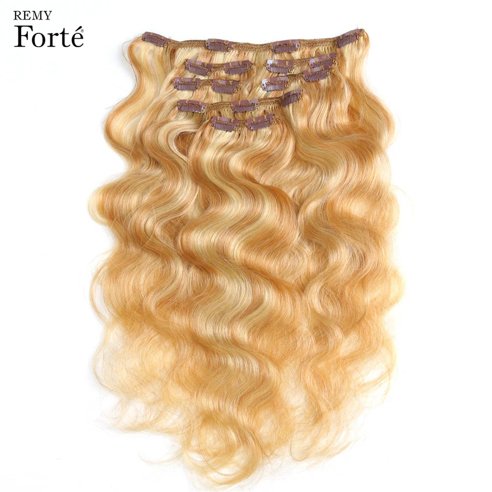 Накладные Человеческие волосы Remy Forte P27/613 613 пианино светлые человеческие зажим 7
