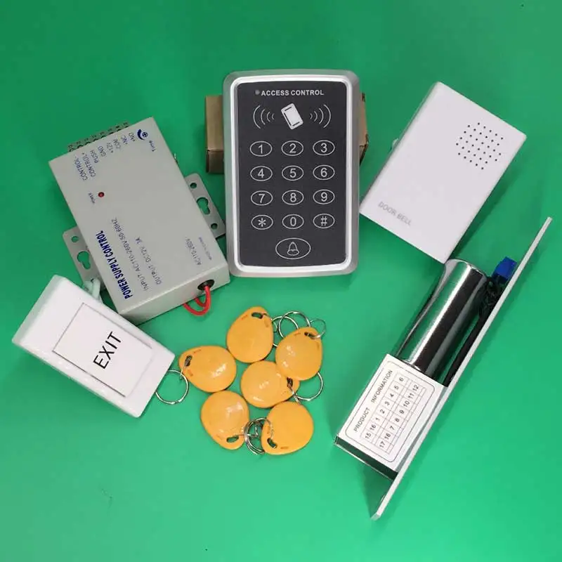 

Rfid система контроля допуска к двери 125 кГц Rfid карта деревянная система контроля допуска к двери комплект + Электрический замок болта и источ...