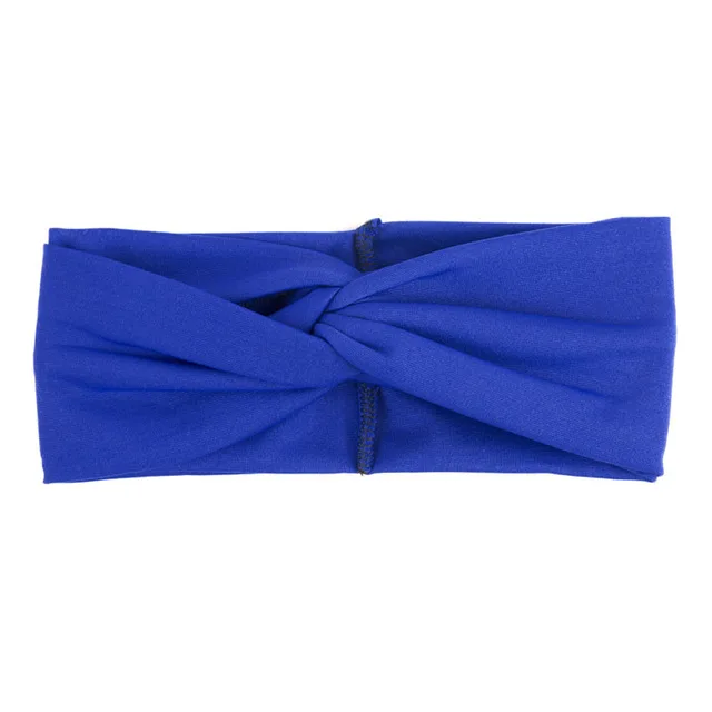 Royal Blue Geebro Женская скрученная завязанная повязка на голову летняя богемная Цветочная широкая растягивающаяся лента для волос для девочек эластичная Тюрбан Цветочные головные повязки для спа - Цвет: Royal Blue