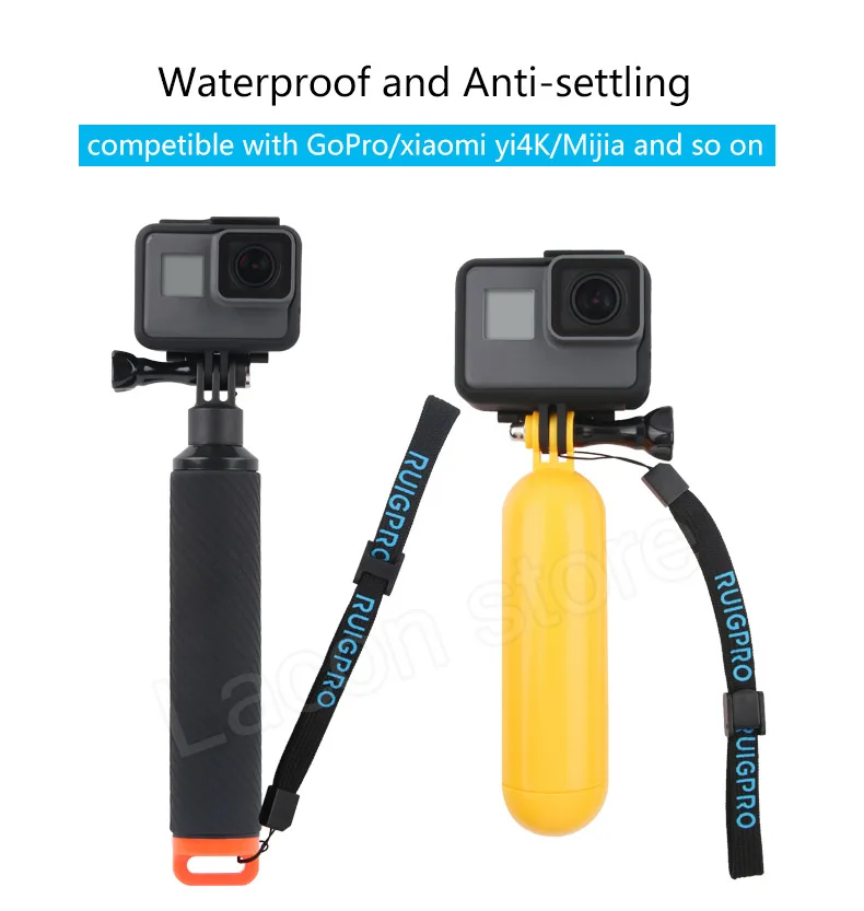 Аксессуары для Gopro, водонепроницаемая рукоятка, противоскользящая поплавок, плавающая ручная палка для Go Pro Hero 8 7 6 5 4 для Yi 4K