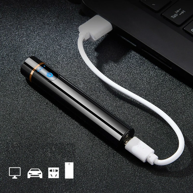 Новая металлическая зажигалка с USB зарядкой перезаряжаемая электрическая