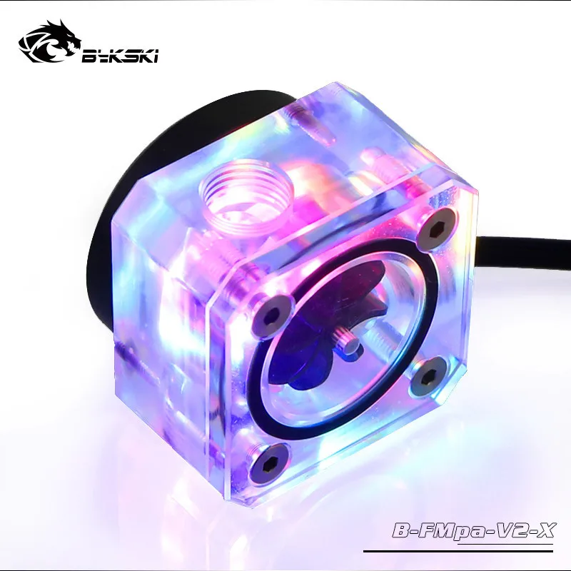 Bykski B-FMpa-V2-X водяного охлаждения расходомер прозрачный акриловый G1/4 RBW 5 V AURA система освещения - Цвет лезвия: 5V 3PIN RBW Light