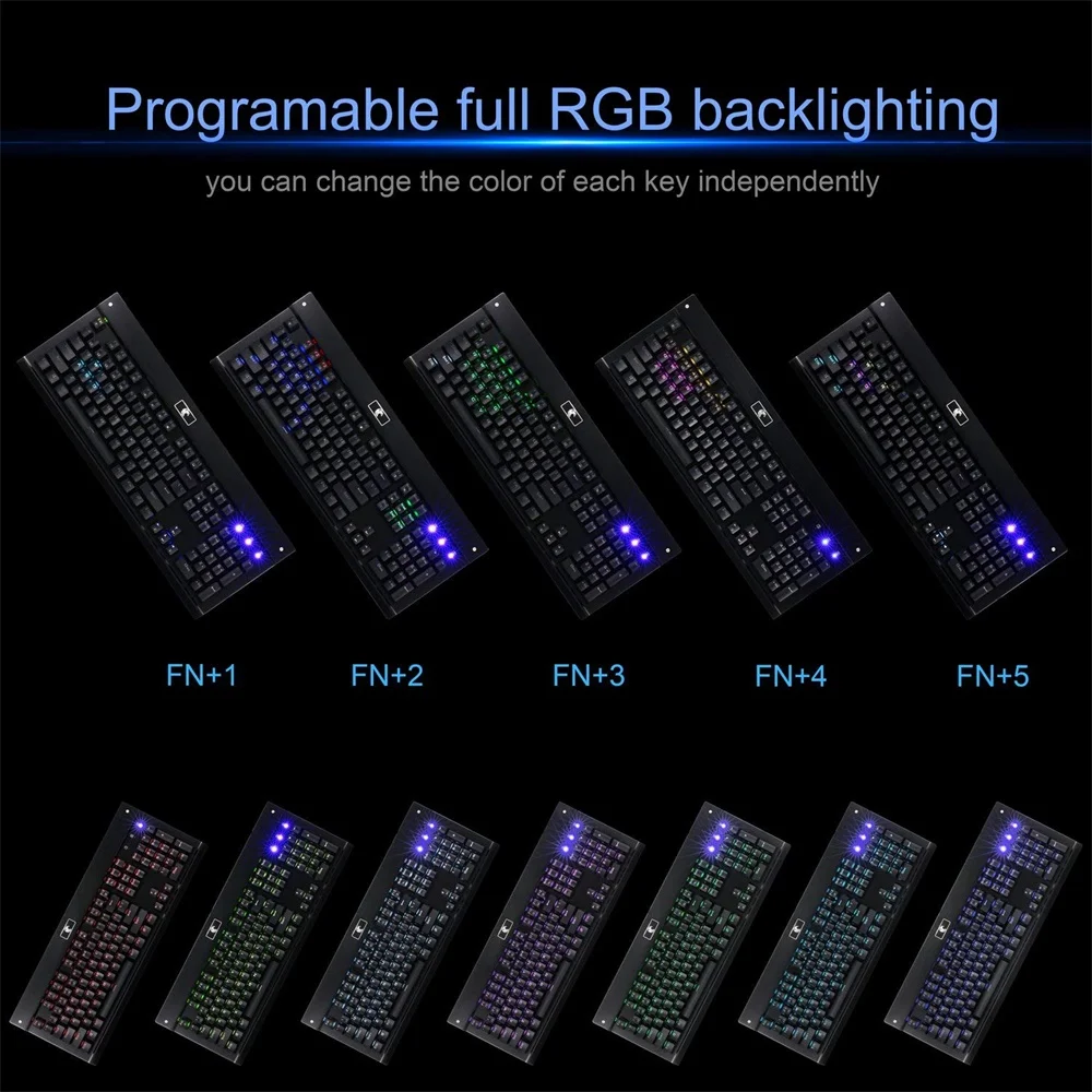 Игровая механическая клавиатура Eagle Z77 RGB игровая с синими переключателями и