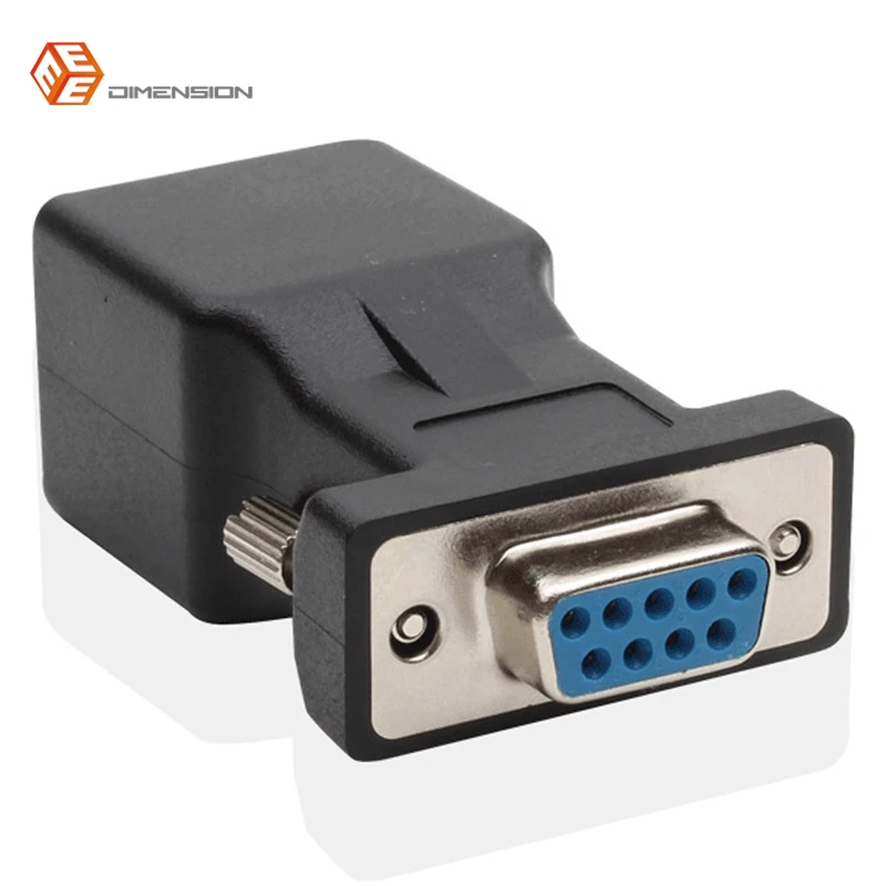 Новое поступление DB9 RS232 переходник мама-RJ45 мама COM-порт к LAN Ethernet-порту конвертер |