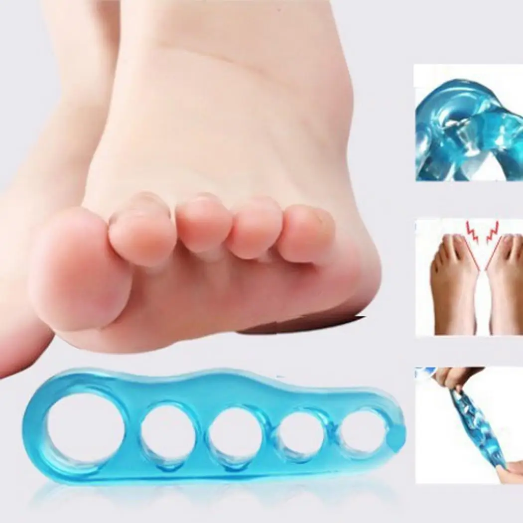Пять ног Hallux вальгус палец ноги унисекс синий сепаратор Bunion корректор | Красота и