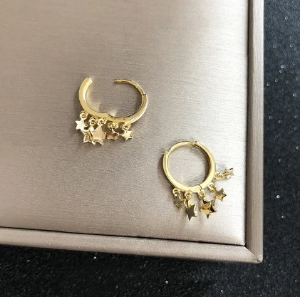 Gold Серьги huggie Hoop из стерлингового серебра 925 пробы, ювелирные изделия A1220 - Окраска металла: Gold