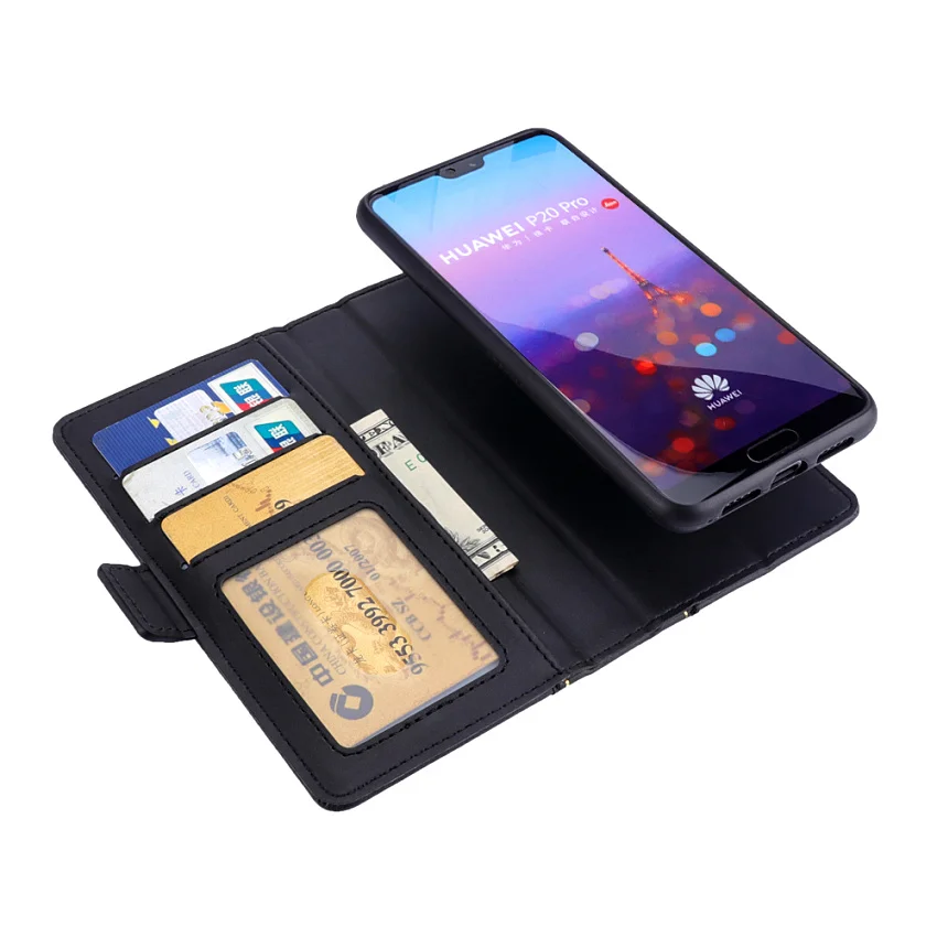 Роскошный кожаный чехол-книжка 2 в 1 для Huawei P20 Pro бумажник телефона стиле ретро