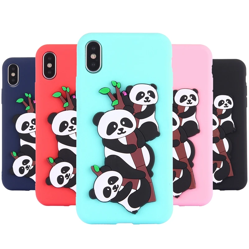 Силиконовый чехол с рисунком панды для iPhone X милый 6 s 7 8 Plus телефона Fundas ayfon 10 |