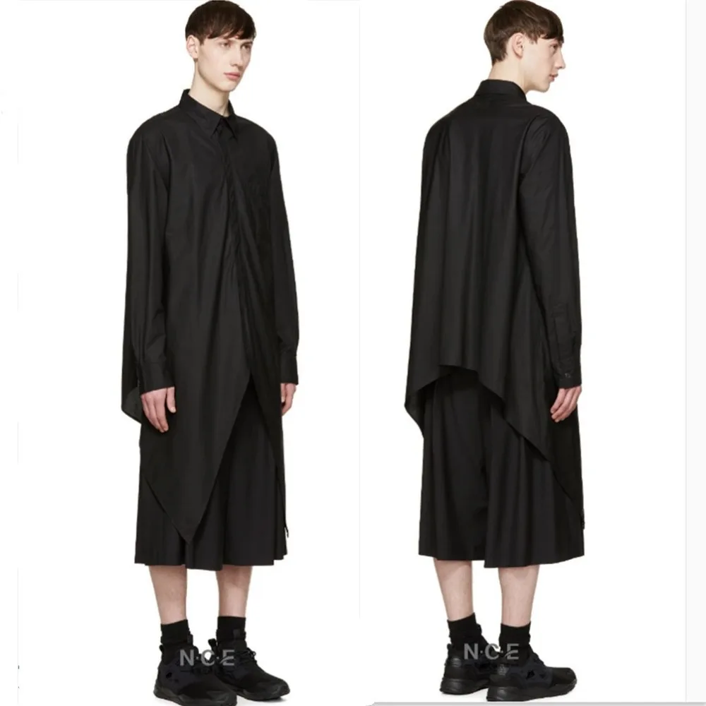S ~ 5XL новая мужская одежда размера плюс GD средней длины с длинными рукавами