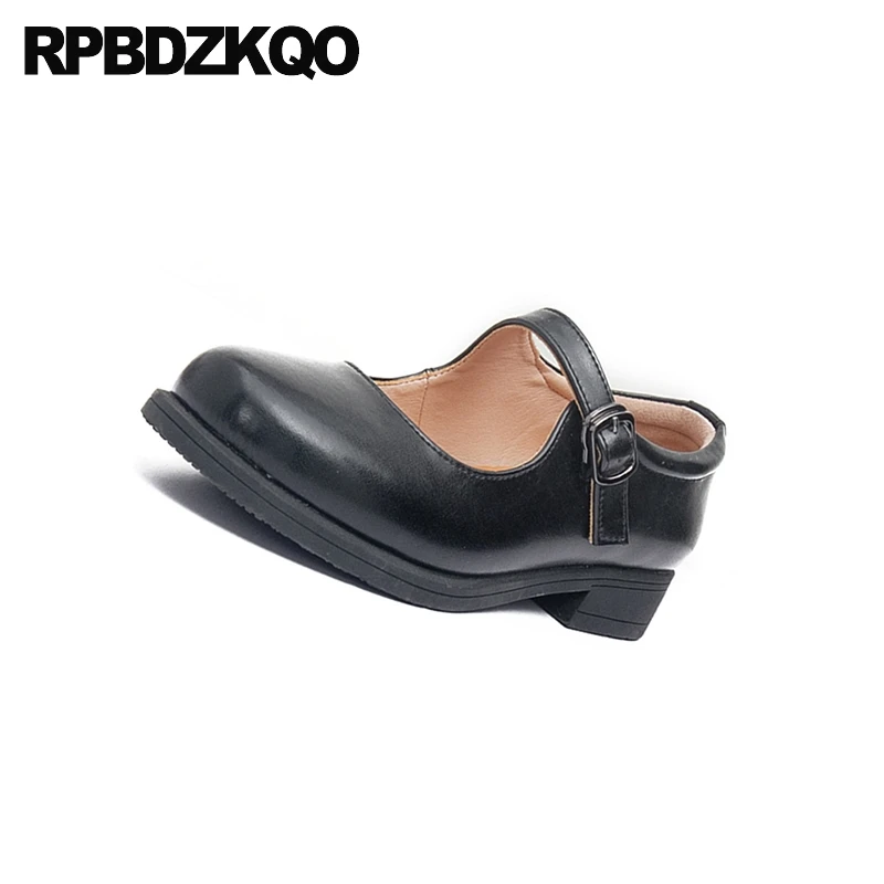 Женские винтажные Туфли Мэри Джейн ботинки оксфорды с круглым носком на