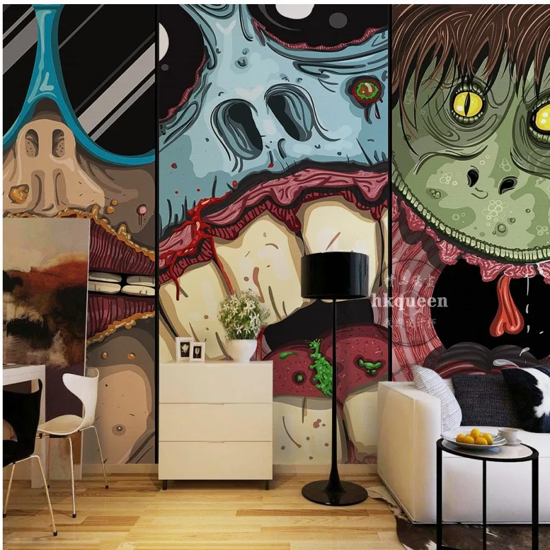 3D фото обои японский ужас анимированный мультяшный монстр мультфильм тема фон