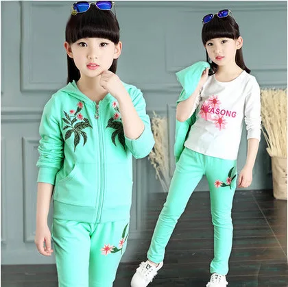 Детская школьная форма хлопковая Спортивная одежда для девочек на осень и весну