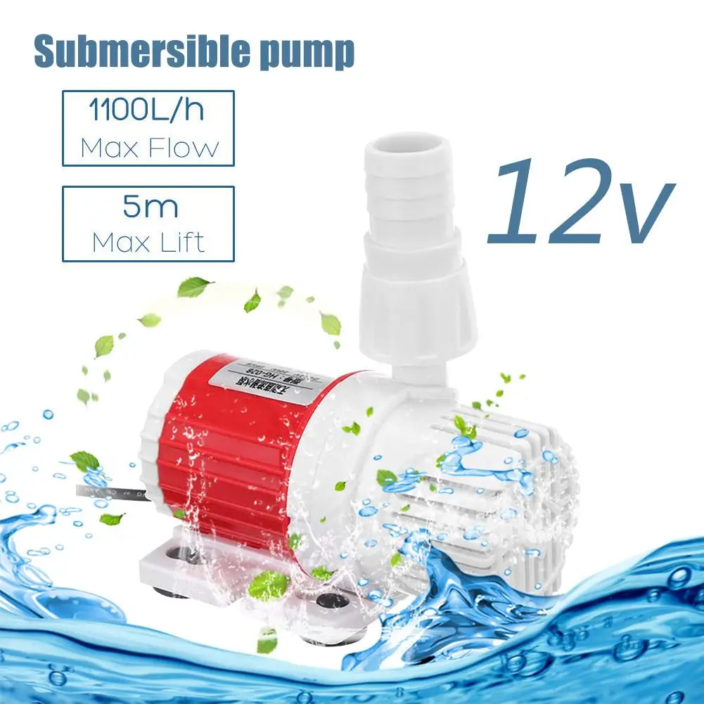 Погружной насос DC12V 20 Вт Портативный 1100л/ч Макс подъем 5 м водяной аквариумный