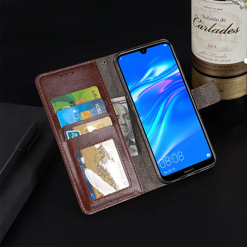 Flip Protective Case For Huawei Y6 2019 Luxury Photo Frame PU Wallet Leather Cover | Мобильные телефоны и аксессуары