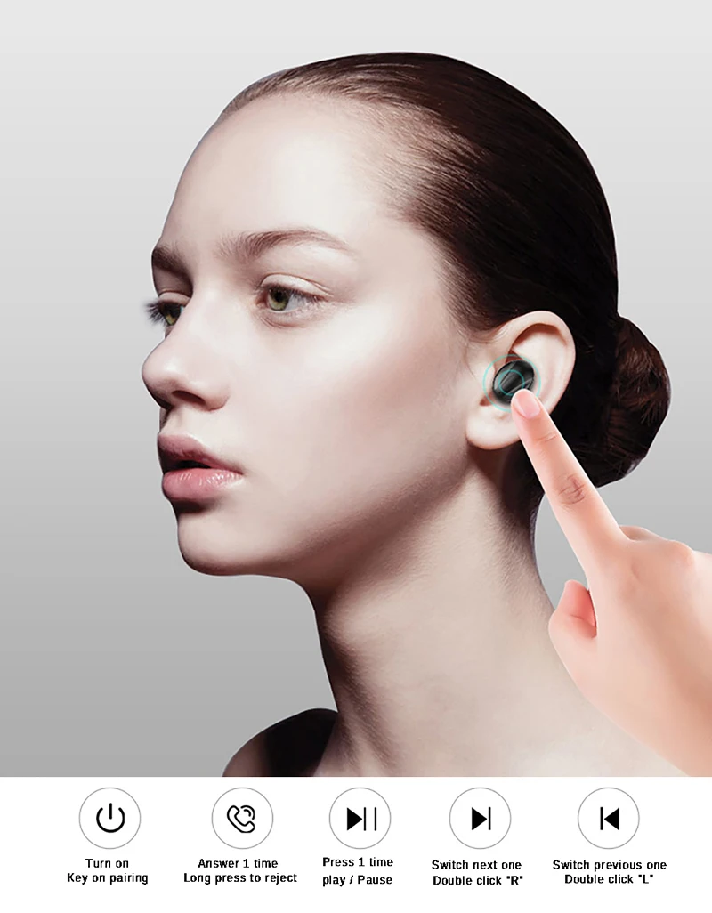 TWS Bluetooth 5 0 беспроводные наушники IPX5 водонепроницаемые мини-наушники-вкладыши Hifi
