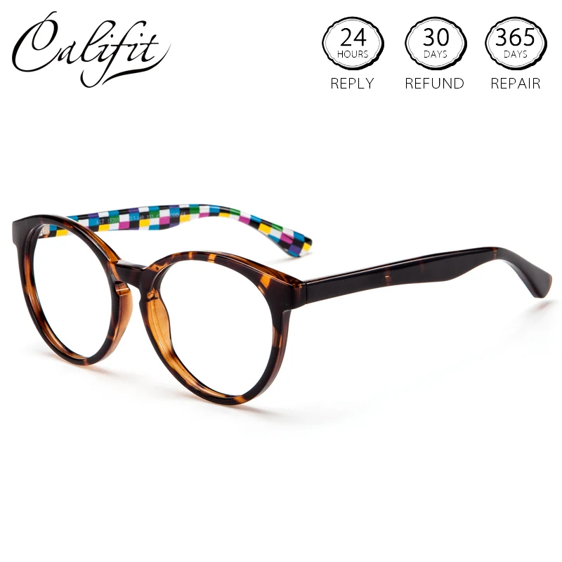 CALIFIT овальные модные Черепаховые женские очки для близорукости по