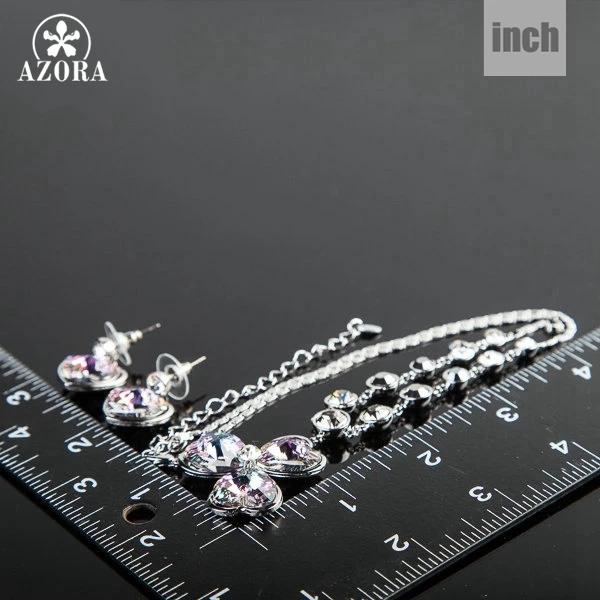 Азора белого золота Цвет Stellux Австрийские хрустальные бусины в форме сердца