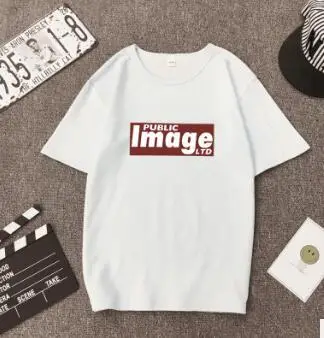 Harajuku Летняя женская новая ins Мода Мультфильм изображение печатные буквы bts с