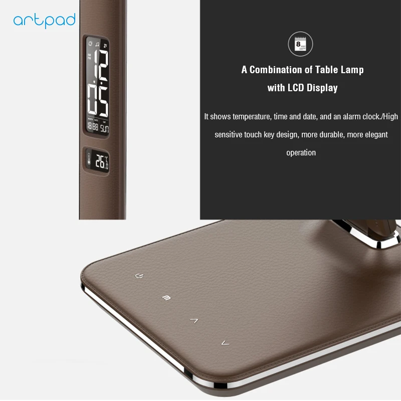Artpad офисная Настольная лампа с 15 уровнями яркости сенсорная Регулируемая