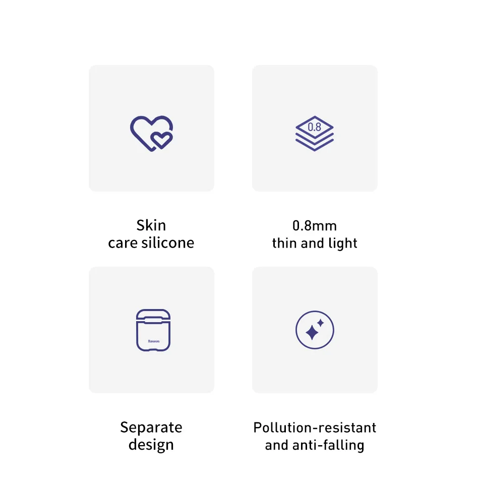 Чехол Baseus для наушников AirPods, Цветной силиконовый чехол для AirPods 2, 1 чехол, беспроводной Bluetooth чехол для наушников Airpods