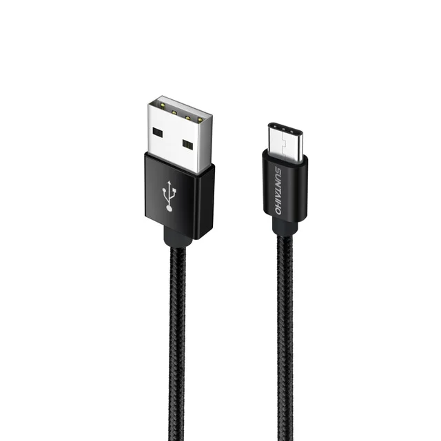 Suntaiho usb type-C кабель [3 шт. в упаковке] 1 м 2 м 3 м Быстрая зарядка и синхронизация данных type-C USB Кабель зарядного устройства для Macbook Xiaomi 4c NEXUS 5X - Цвет: Black