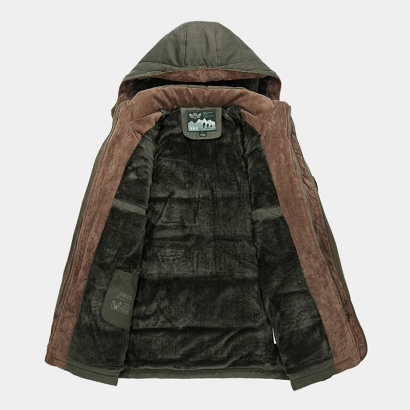 YIHUAHOO зимняя куртка мужская 5XL 6XL Толстая теплая парка флисовая меховая с капюшоном Военная куртка пальто с несколькими карманами ветровка куртка мужская