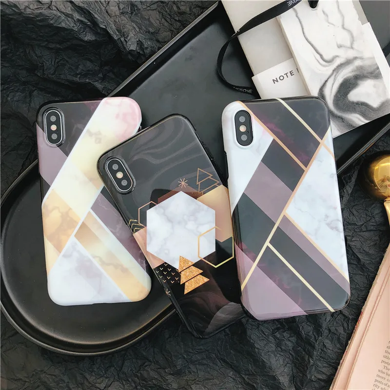 Модный черный мраморный чехол для телефона iphone XR X XS Max iphone6S 6 7 8 Plus мягкая крышка IMD
