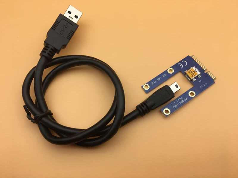 Новый мини PCI E Express 1x до 16x Райзер карта USB3.0 PCIE графическая 6 контактный источник