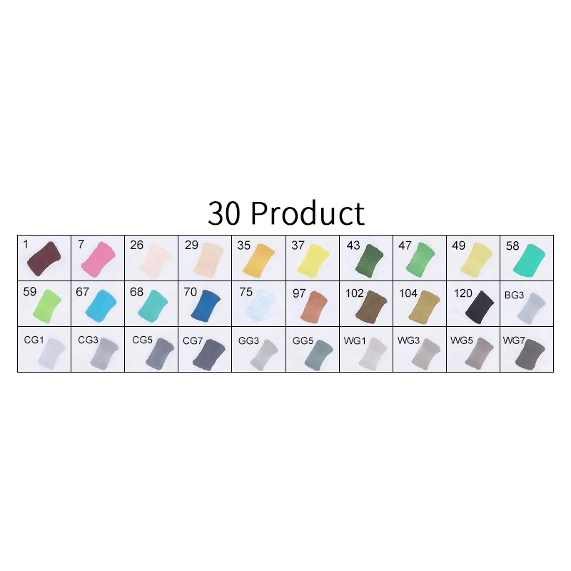 30PRODUCT TOUCHFIVE 30/40/60/80/108/168 Цвета художественные Маркеры Ручка спиртовые маркеры двойная голова манга ручки для рисования художественные принадлежности - Цвет: 30PRODUCT