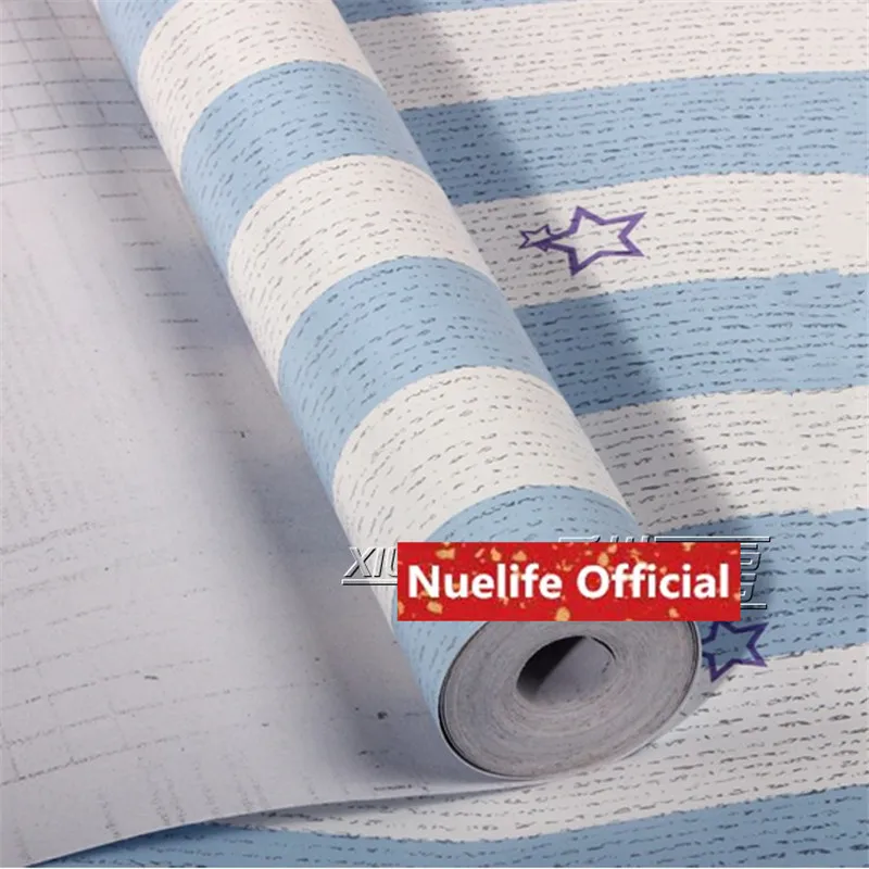 0.45x10m stars moon stripes waterproof self-adhesive wallpaper kids room kindergarten living bedroom wall stickers | Дом и сад