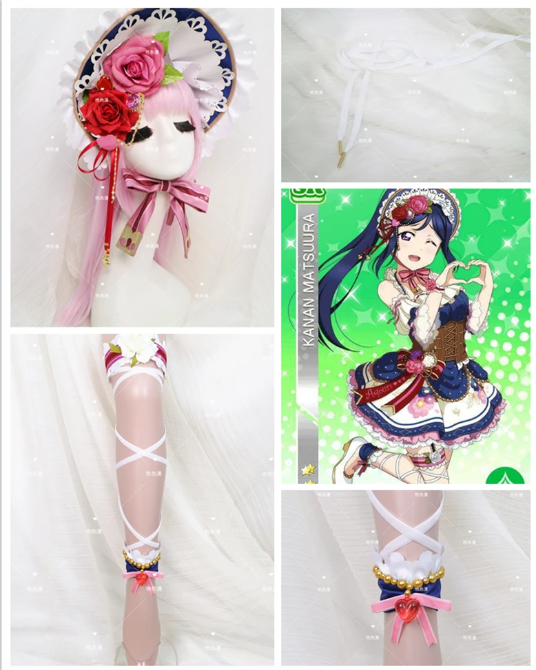 Love Live Sunshine Aqours Косплей Костюм Чика таками Рубиновая Роза макияж Kanan Matsuura Valentine Idol женская униформа платье