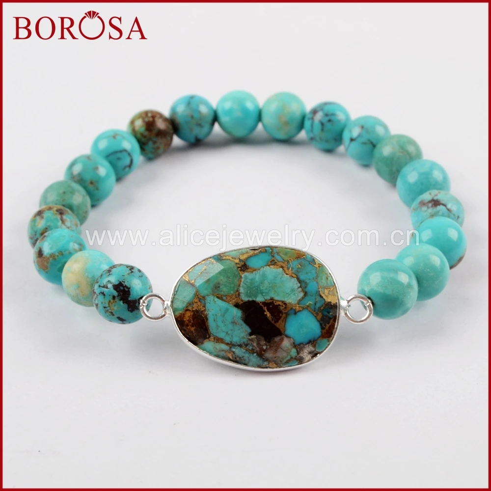 BOROSA 1/2/3 шт Золото/Серебро Цвет Медь натуральная бирюза граненый с 8 мм натуральной