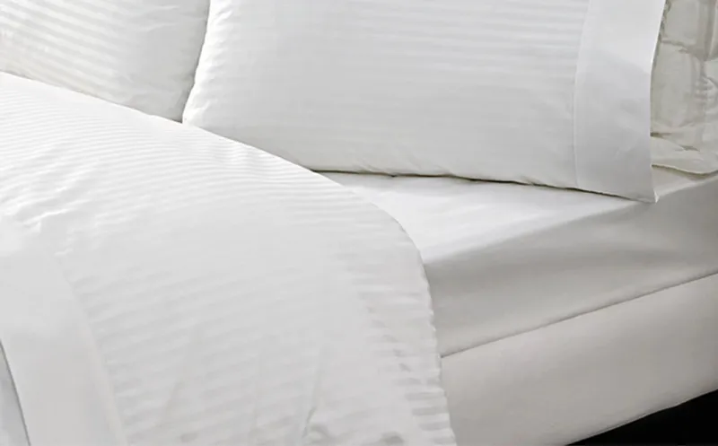 White stripe 1 cm Египетский хлопок 1000 TC queen King size Белый Серебристый Бежевый Цвет простыня пододеяльник 4 шт. набор на заказ - Цвет: White stripe 1 cm