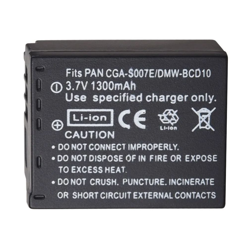 Аккумуляторная батарея 1300 мАч для Panasonic Lumix DMC TZ1 TZ2 TZ3 TZ4 TZ5 TZ50 TZ15 камеры с