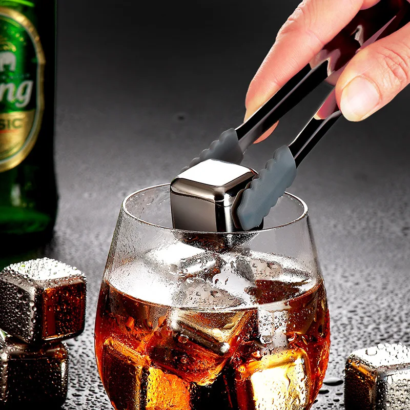

4/6/8PCS Stainless Steel Ice Cubes Reusable Chilling Stones for Whiskey Wine Keep Your Drink Cold Longer Whiskey Stones