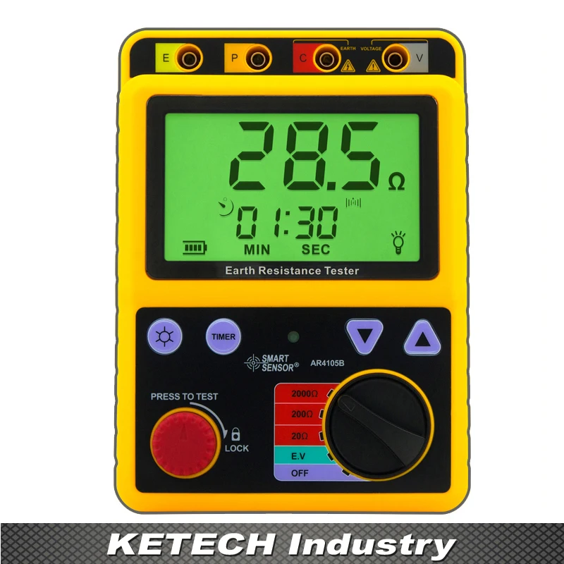 AR4105B Цифровой тестер сопротивления заземления 20 Ом/200 Ом/2000 Ом|sensor switch|tester cctvtester
