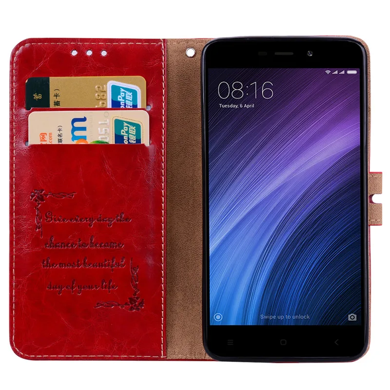 Чехол книжка для Xiaomi Redmi 4A чехол бумажник из искусственной кожи 4a
