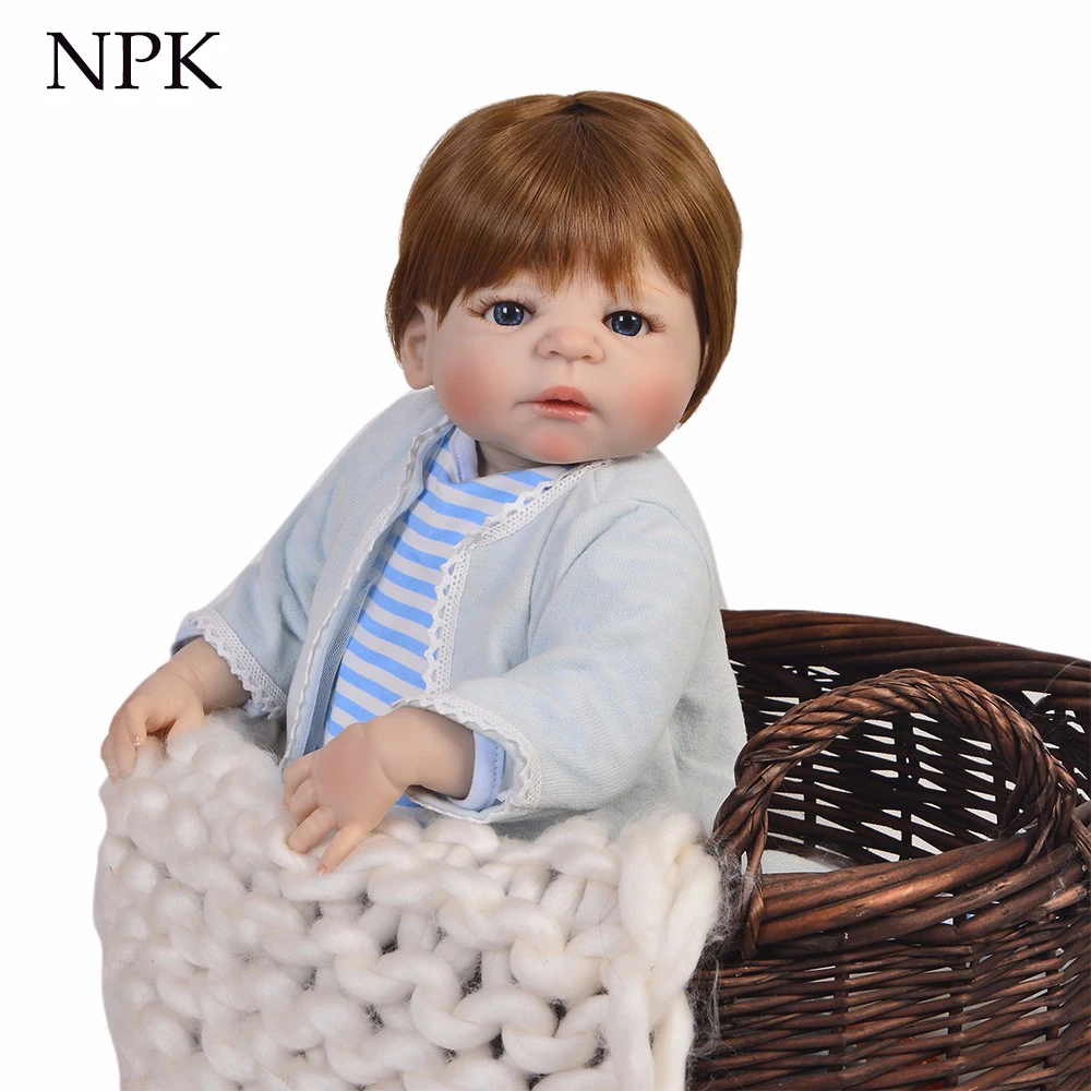 NPK кукла всего тела 57 см силиконовые виниловые Новорожденные куклы Реалистичная