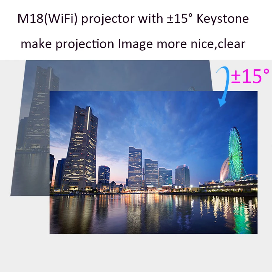 Светодиодный HD проектор M18WiFi Android 6 0 1920x1080dpi 5500lumen мультимедийный кинотеатр