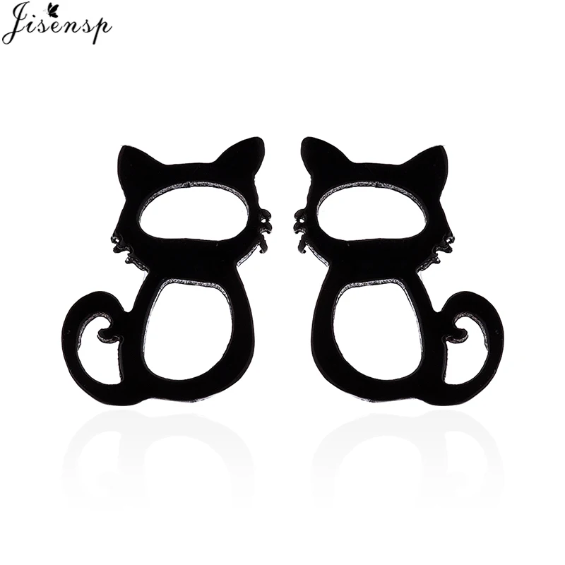 Новое поступление 2019 милые дизайнерские серьги-гвоздики Jisensp с котенком модные