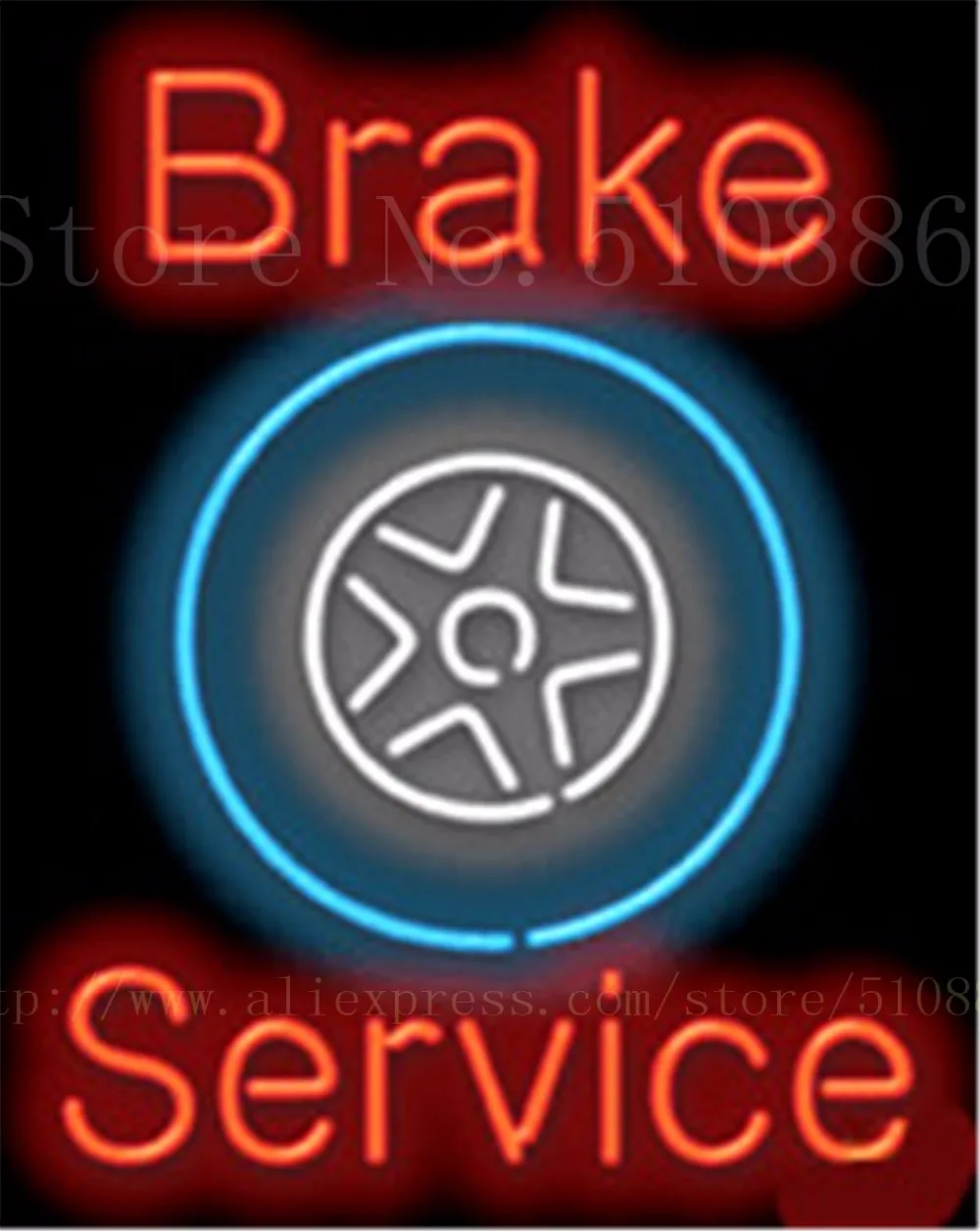 

Тормозное обслуживание Авто ремонтная труба неоновый Автомобильный знак Стекло Пиво ручной работы декоративные знаки магазин на заказ све...