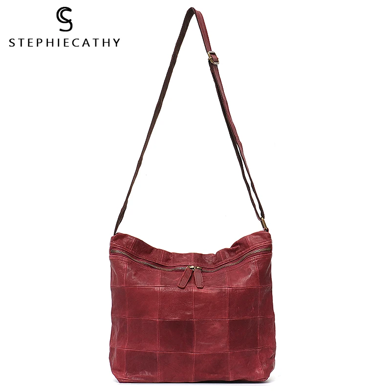 SC винтажные женские сумки ручной работы Лоскутные кожаные из натуральной кожи с