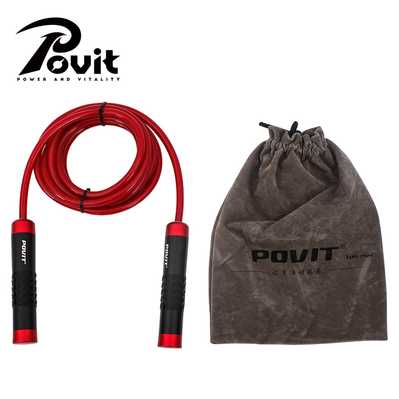 POVIT 3M Crossfit тяжелая Опора Скакалка с алюминиевой ручкой Bold PVC веревка для